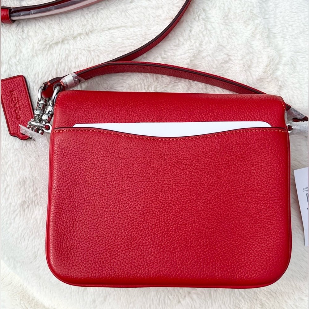 NWT ❤️Coach Cassie 19 Red Sport in Pebble Leather. 3 straps & dust bag included - Picture 6 of 16